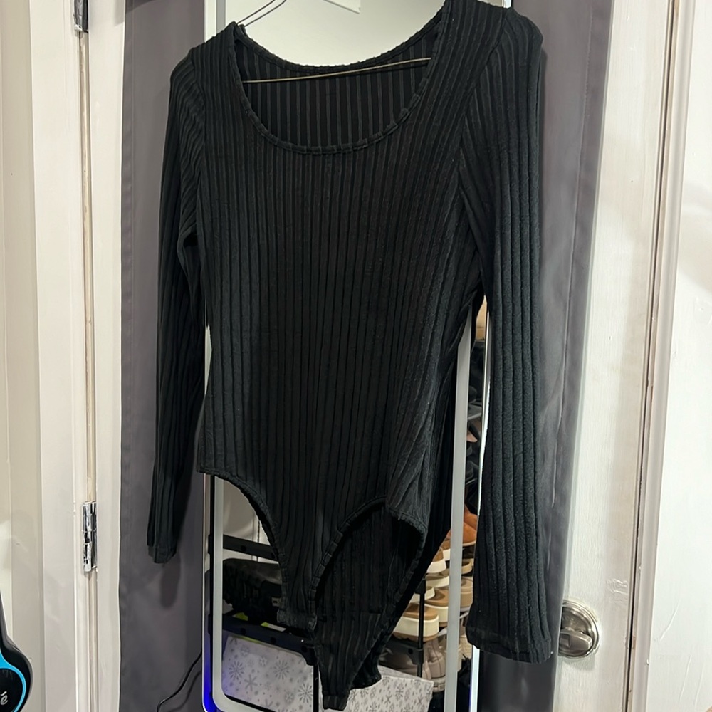 Black long sleeve bodysuit